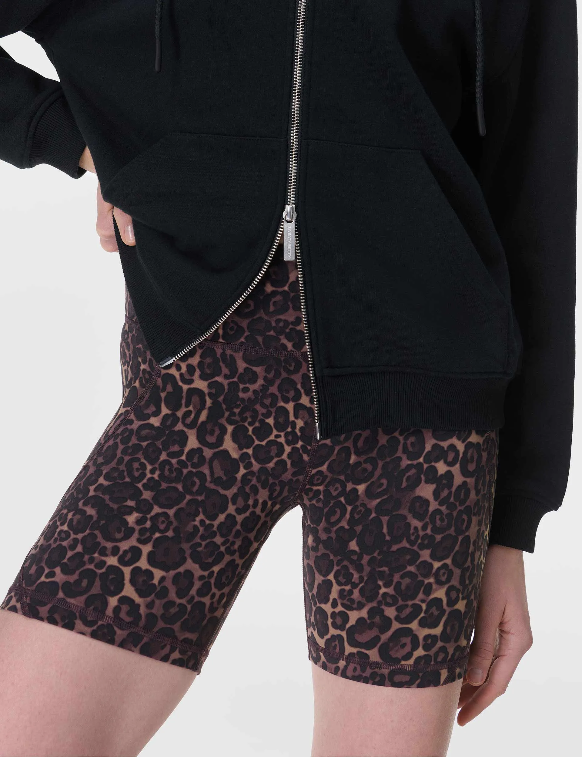 Power 6" Cycling Shorts - Brown Wild Leopard Print