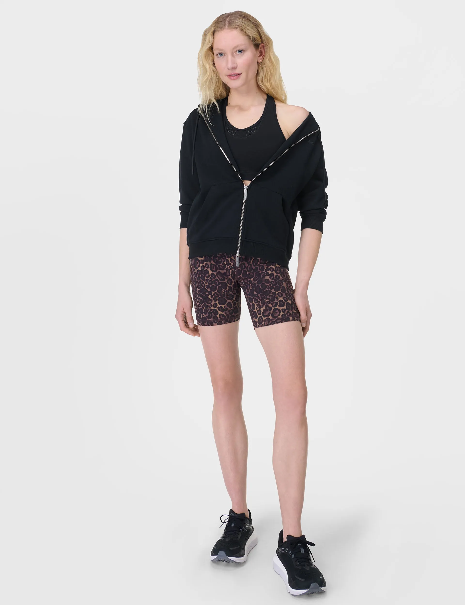 Power 6" Cycling Shorts - Brown Wild Leopard Print