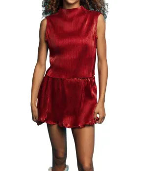 Python High Neck Top In Red