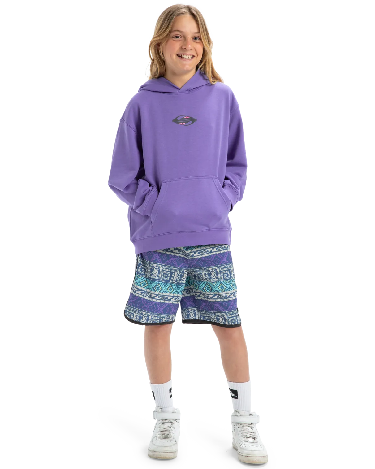 Quiksilver Clothing Boys Apog Heritage Hoodie in Dusted Peri