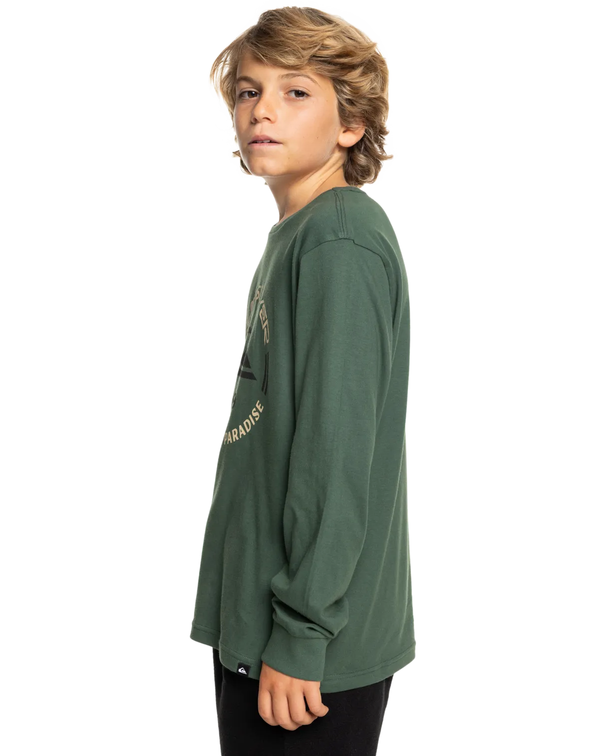 Quiksilver Clothing Boys Circle Logo Long Sleeve T-Shirt in Forest