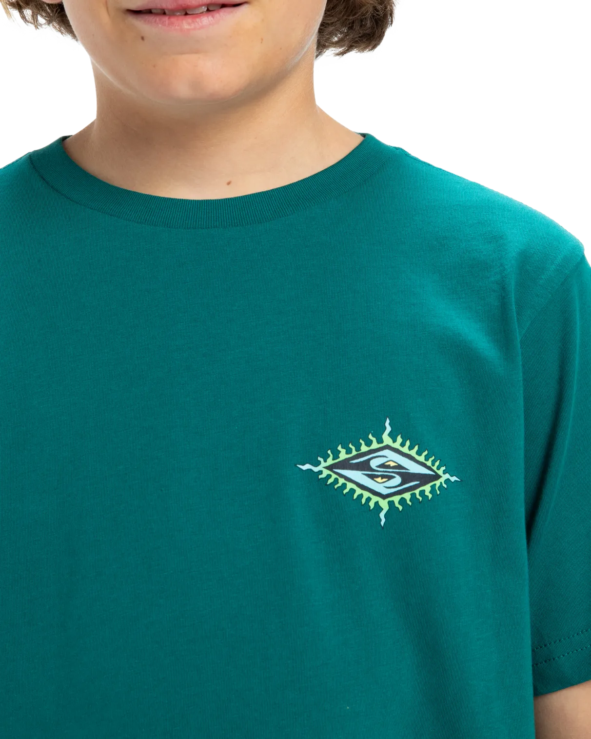 Quiksilver Clothing Boys EV Beach Blast T-Shirt in Teal Green