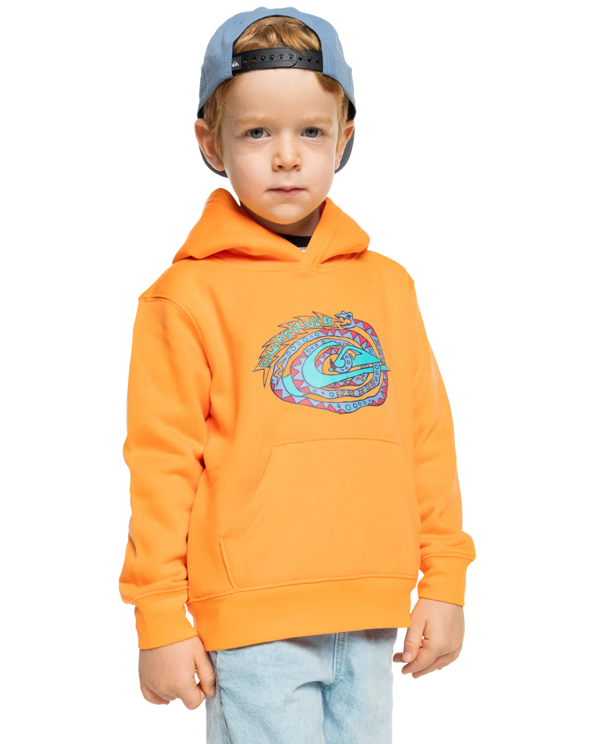 Quiksilver Clothing Boys Graphic Hoodie in Blazing Orange