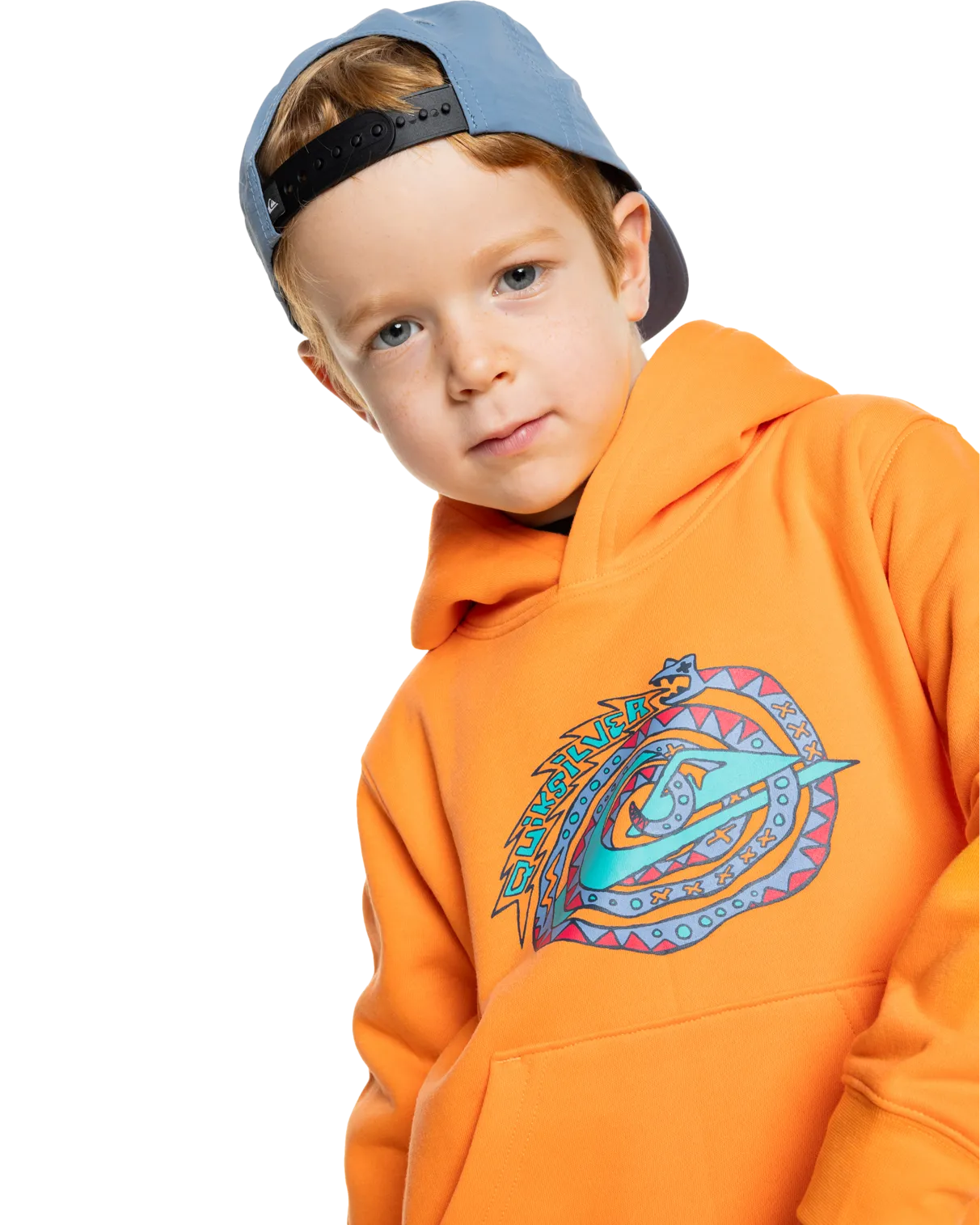 Quiksilver Clothing Boys Graphic Hoodie in Blazing Orange