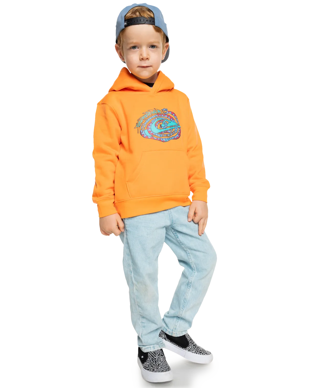 Quiksilver Clothing Boys Graphic Hoodie in Blazing Orange