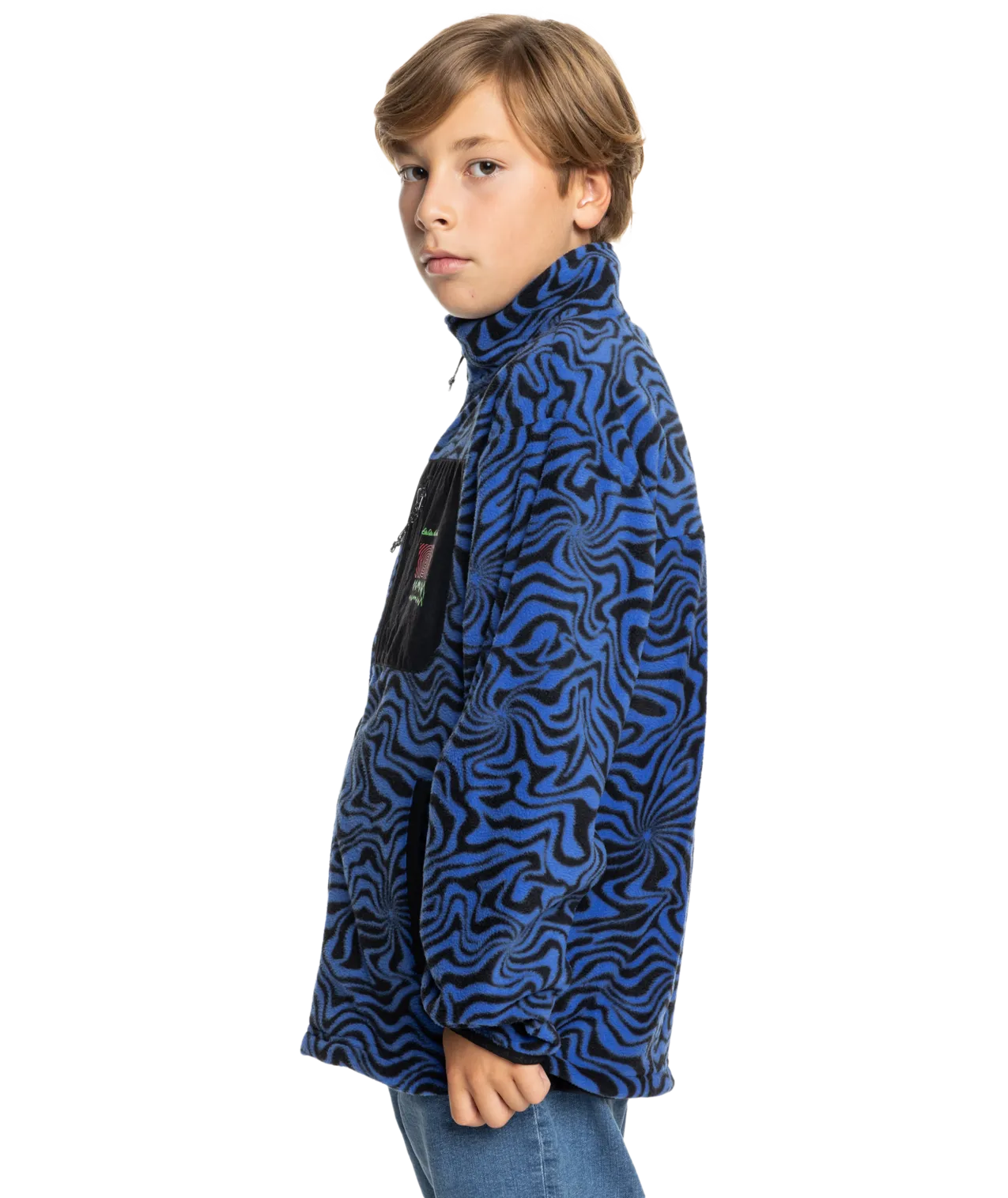 Quiksilver Clothing Boys Ice Fields Full Zip Fleece Jacket in Nebulas Blue