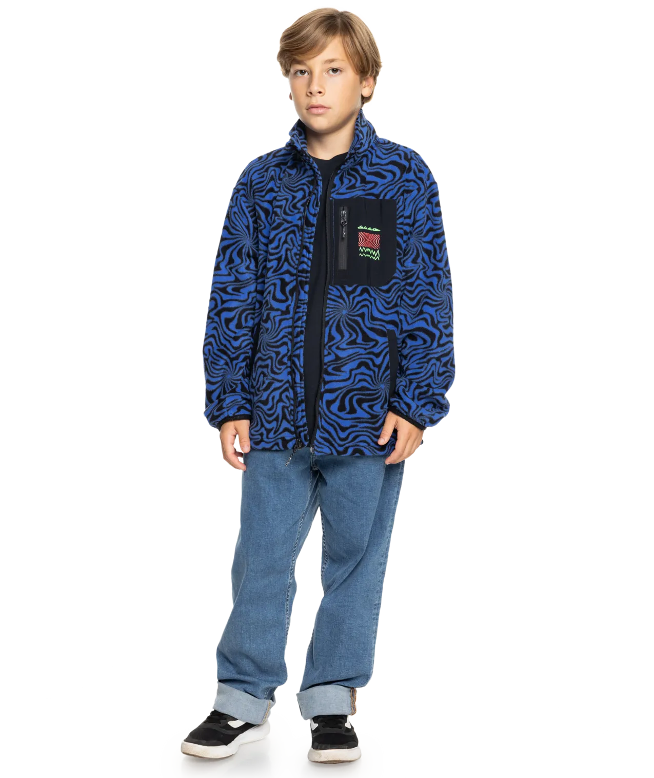 Quiksilver Clothing Boys Ice Fields Full Zip Fleece Jacket in Nebulas Blue