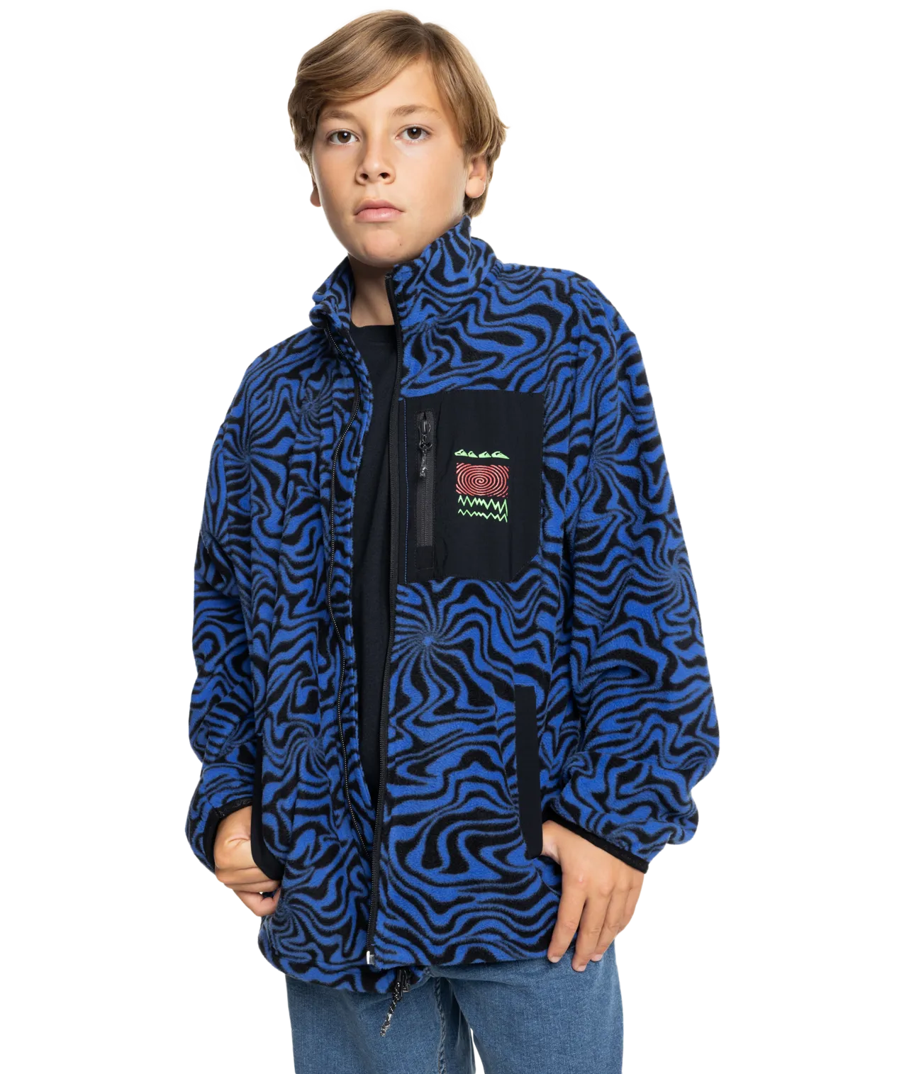 Quiksilver Clothing Boys Ice Fields Full Zip Fleece Jacket in Nebulas Blue