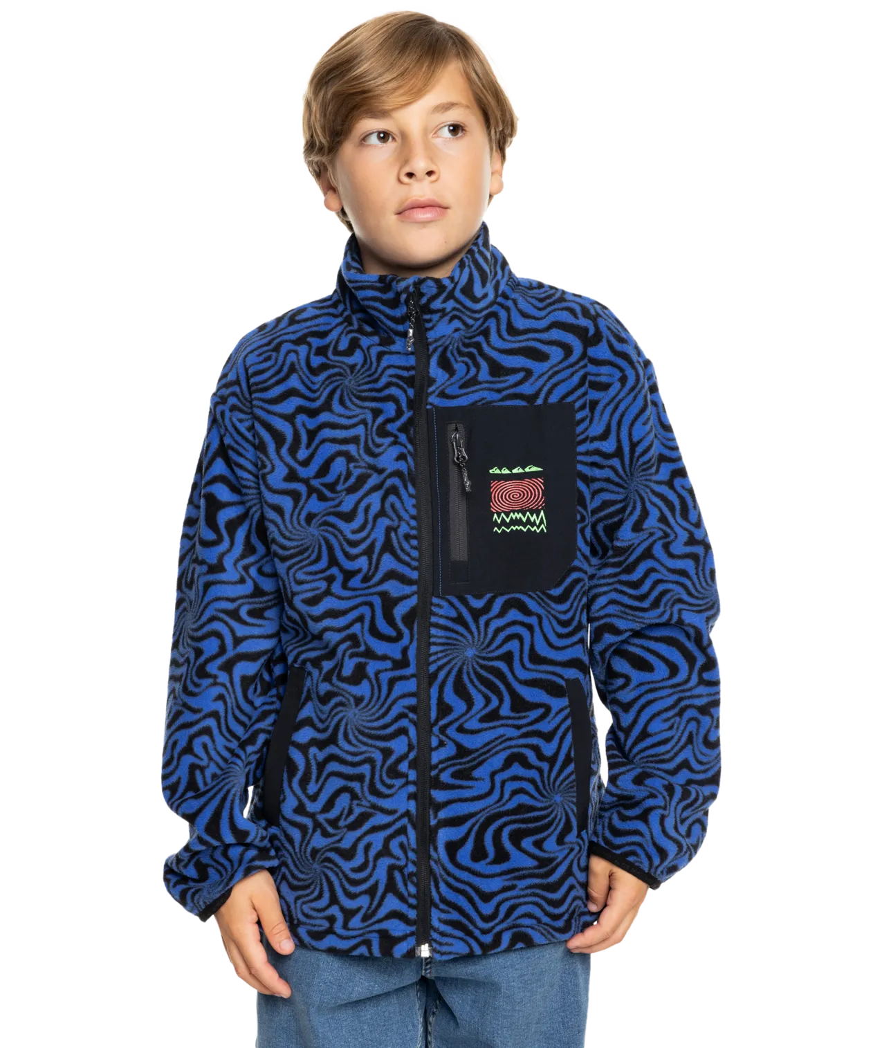 Quiksilver Clothing Boys Ice Fields Full Zip Fleece Jacket in Nebulas Blue