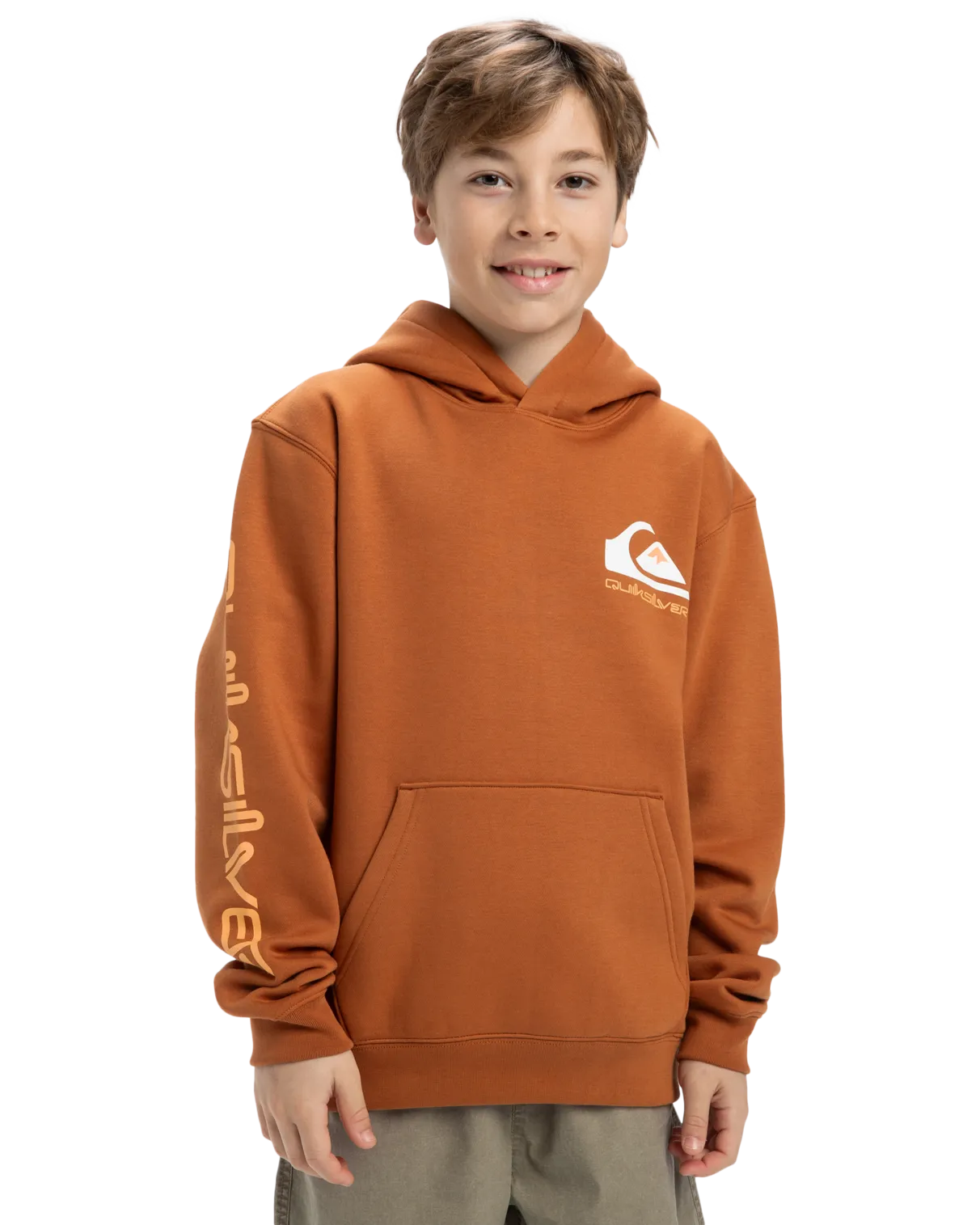 Quiksilver Clothing Boys Omni Logo Hoodie in Bran