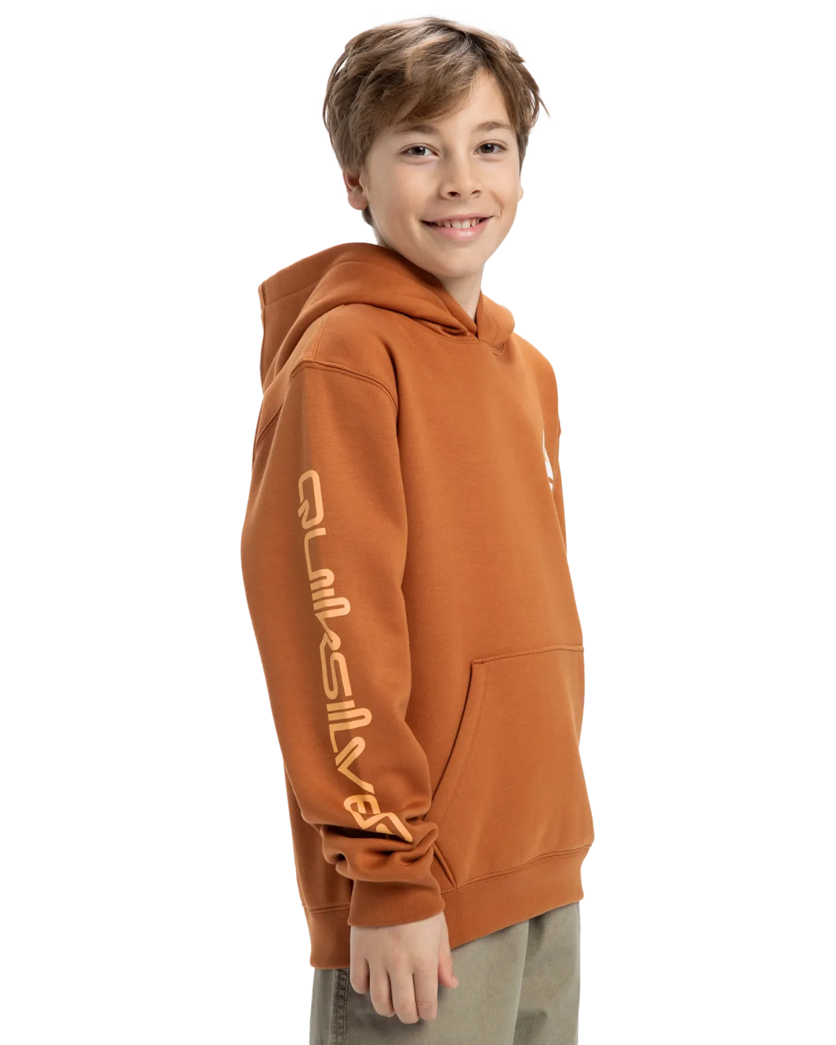 Quiksilver Clothing Boys Omni Logo Hoodie in Bran