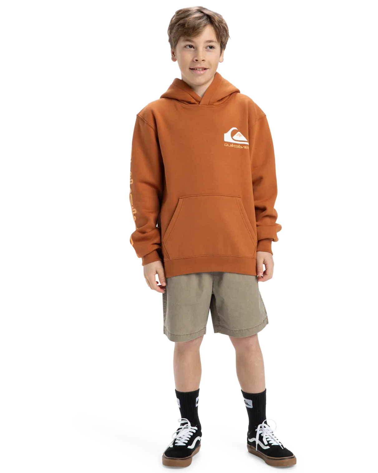 Quiksilver Clothing Boys Omni Logo Hoodie in Bran