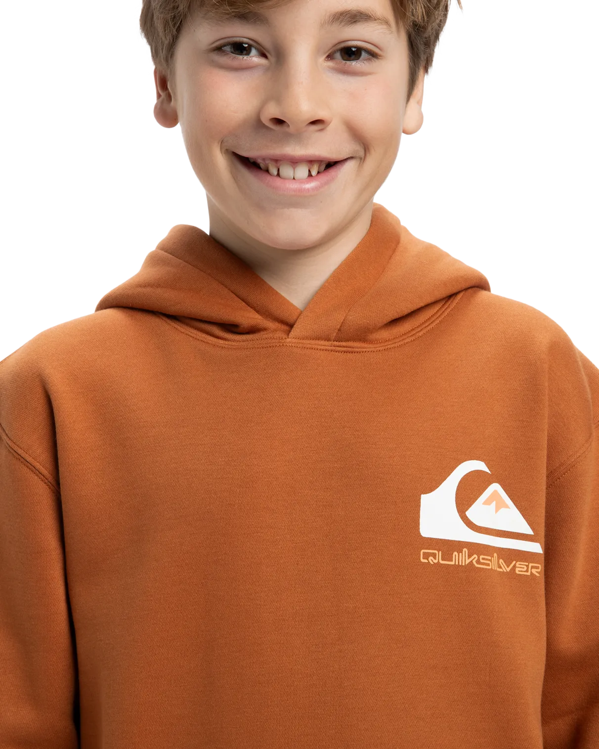 Quiksilver Clothing Boys Omni Logo Hoodie in Bran