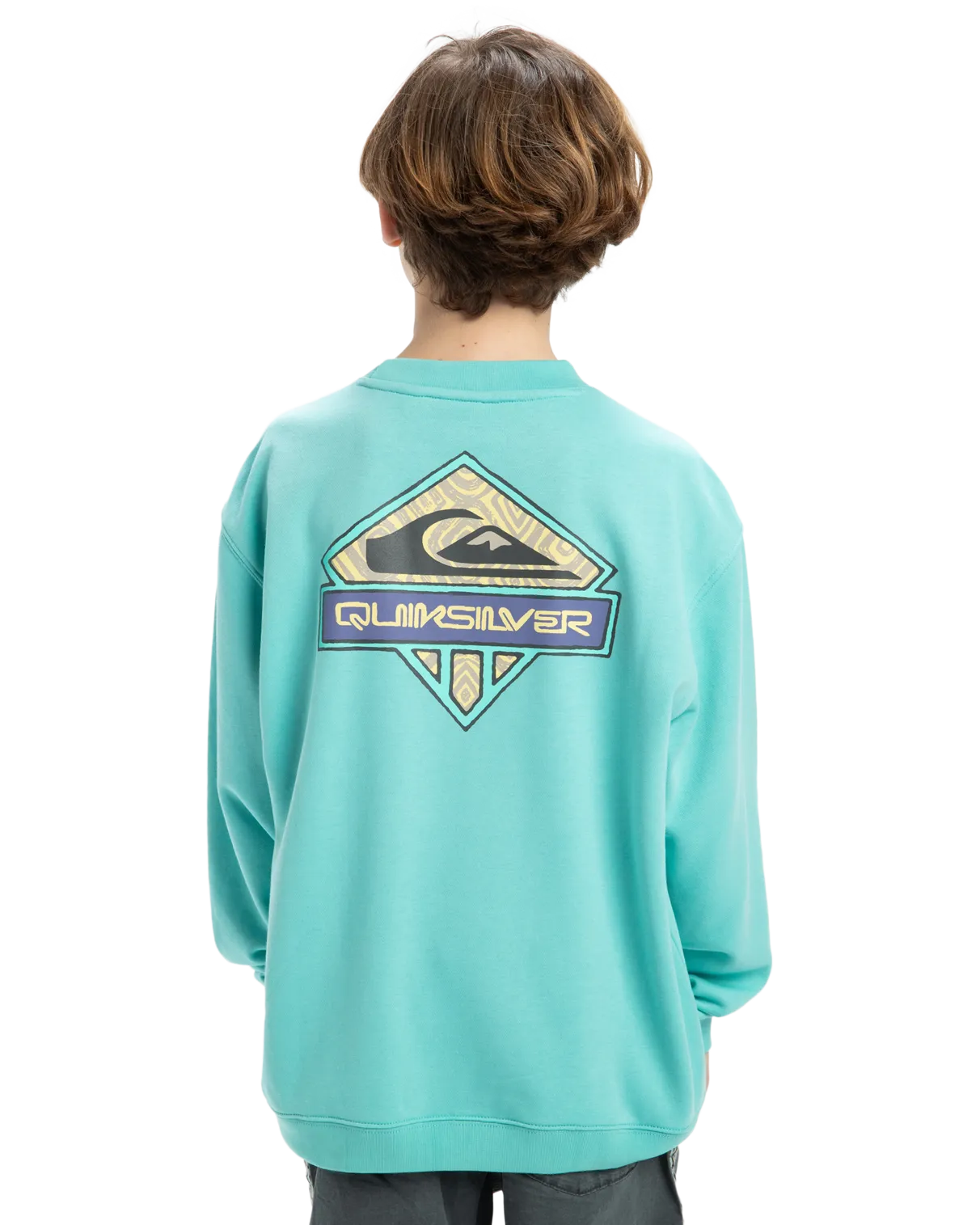 Quiksilver Clothing Boys Spin Cycle Sweatshirt in Aqua Sky