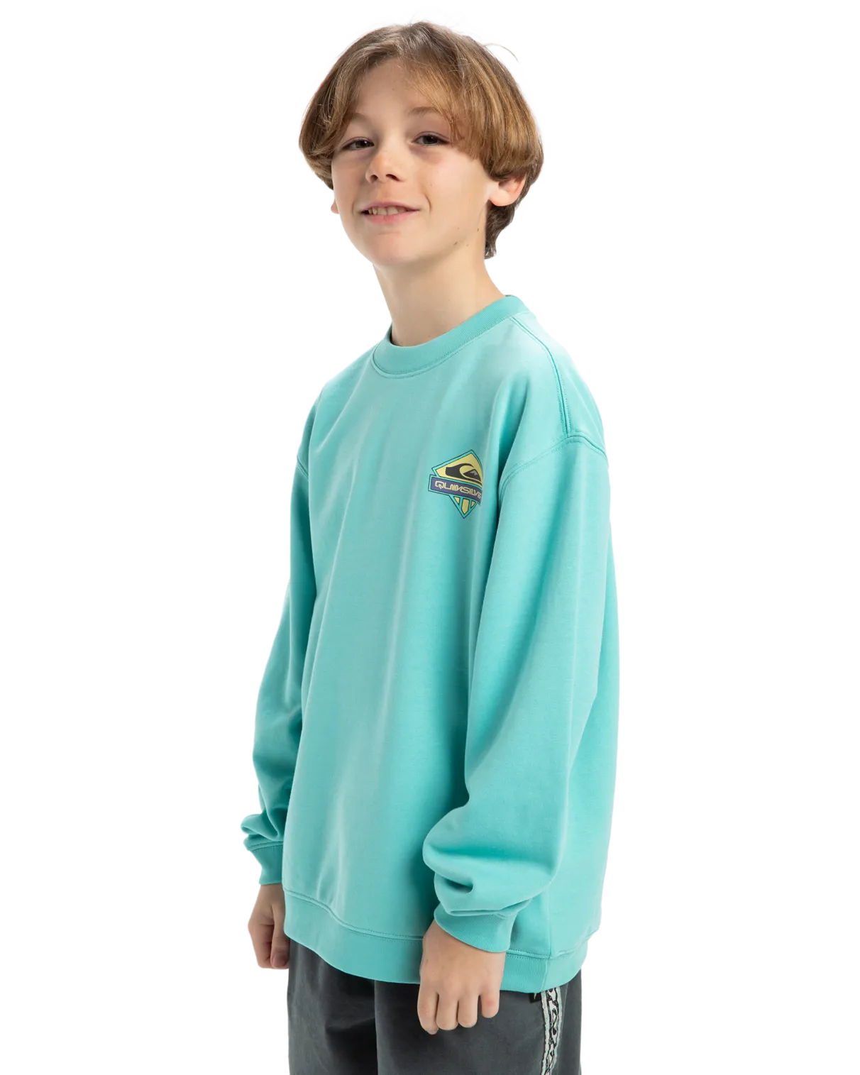 Quiksilver Clothing Boys Spin Cycle Sweatshirt in Aqua Sky