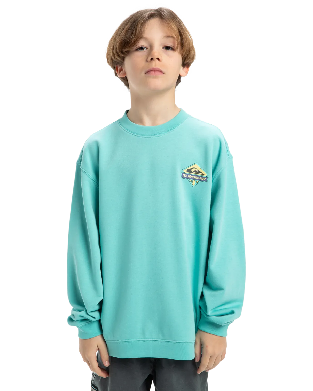 Quiksilver Clothing Boys Spin Cycle Sweatshirt in Aqua Sky