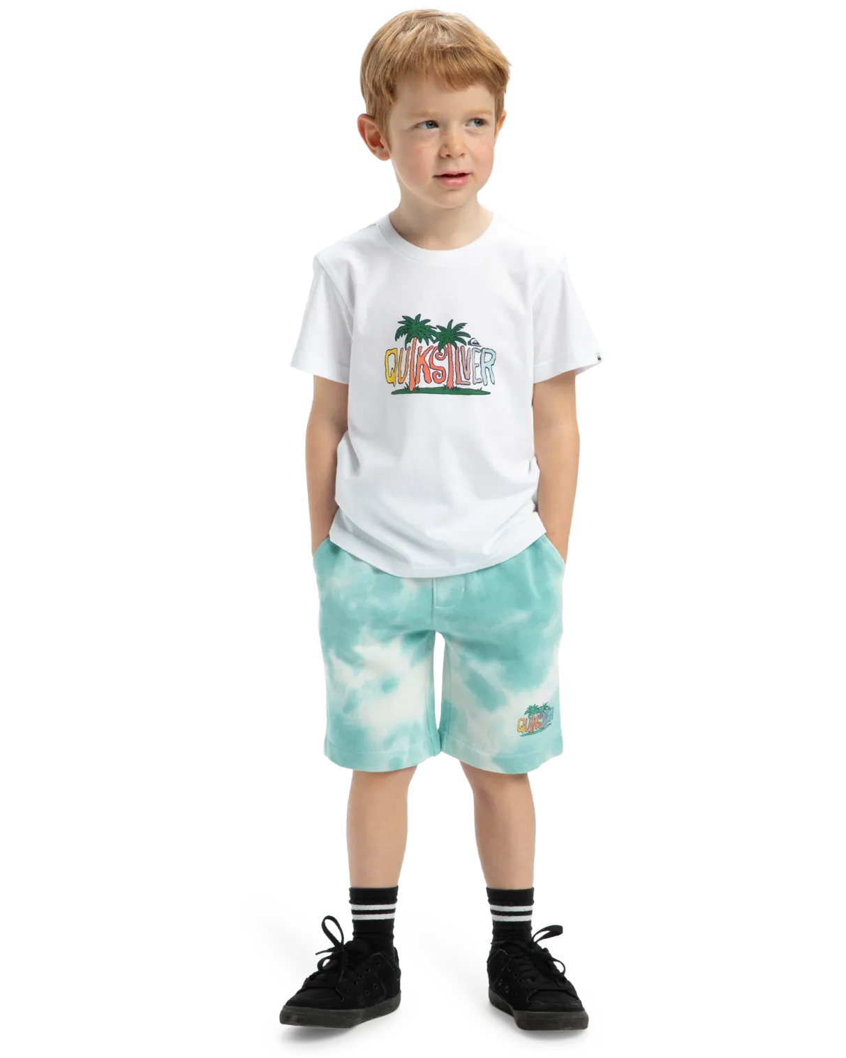 Quiksilver Clothing Boys Tie Dye Jogger Shorts in Marine Blue