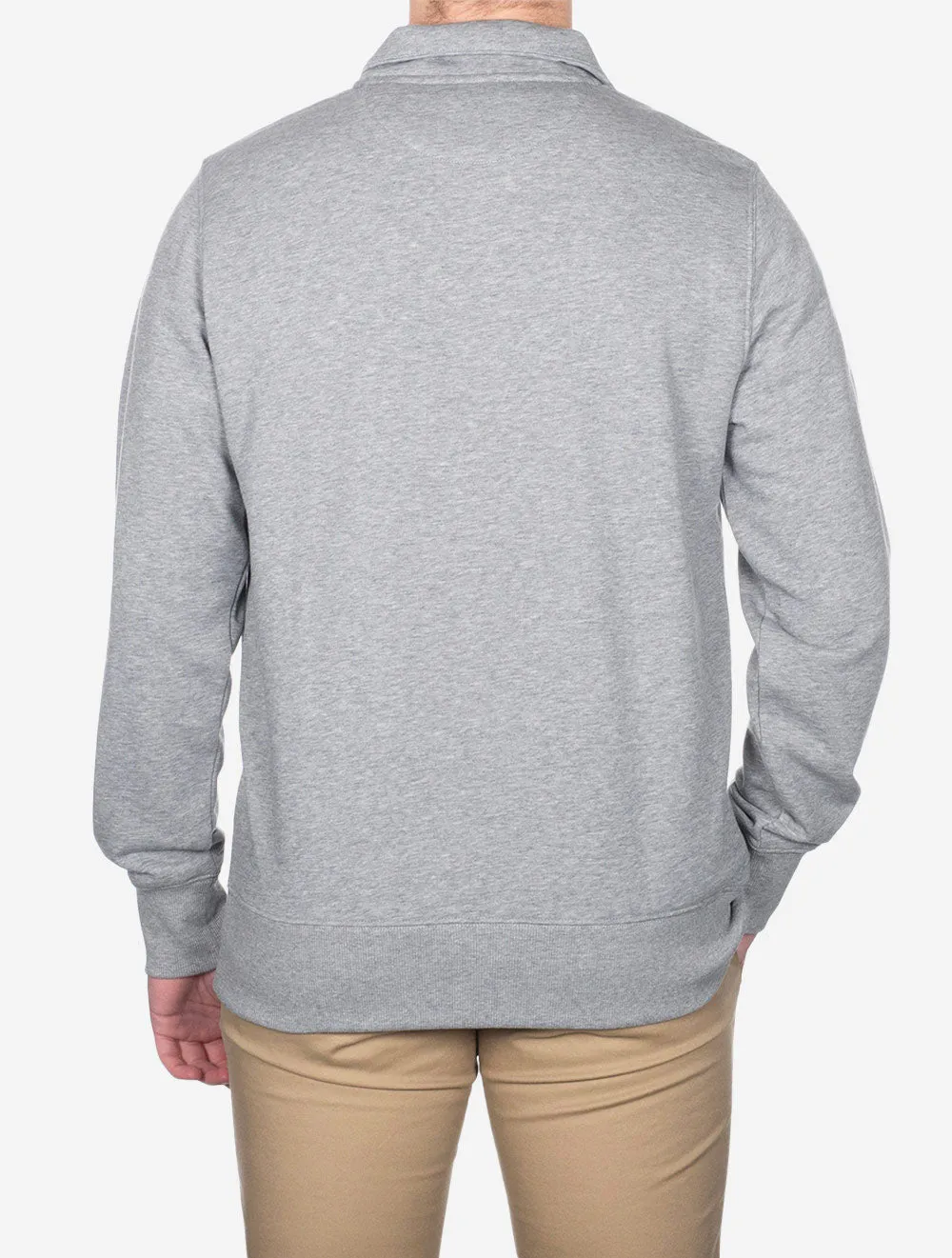 Regular Fit Shield Half Zip Sweat Grey Melange