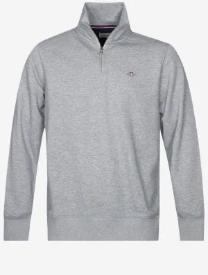 Regular Fit Shield Half Zip Sweat Grey Melange