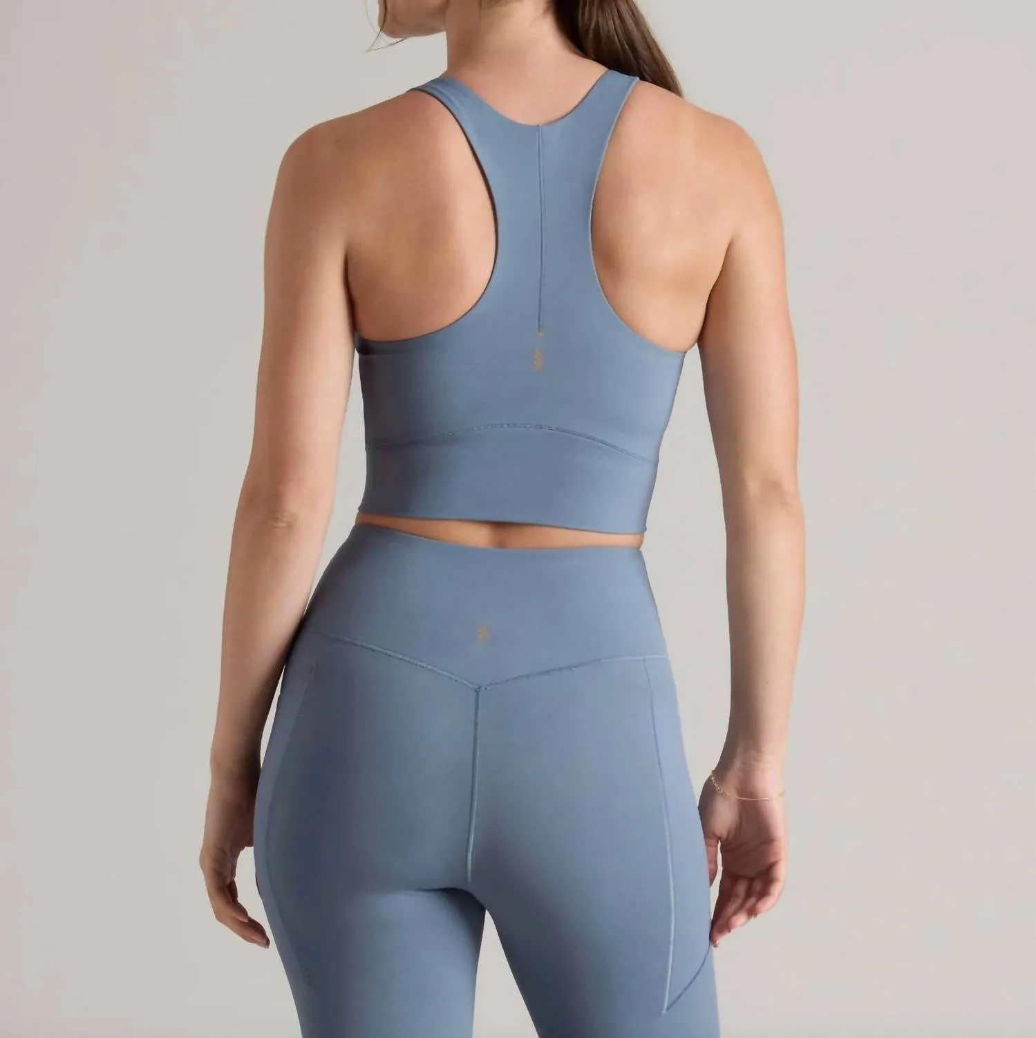 Revive Longline Sports Bra In Blue Shadow