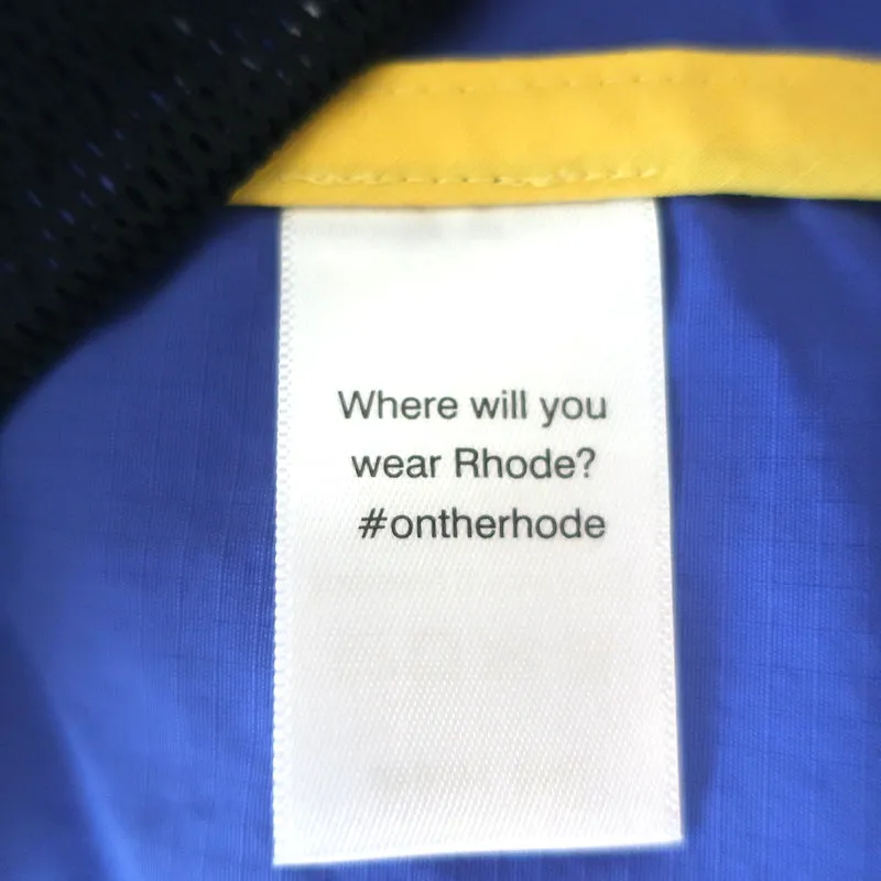 RHODE Hooded Windbreaker Jacket Green/Blue Floral Print Nylon Size Large