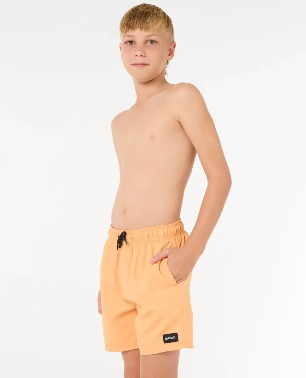 Rip Curl Clothing Boys Offset Volley Shorts in Mandarin Zest