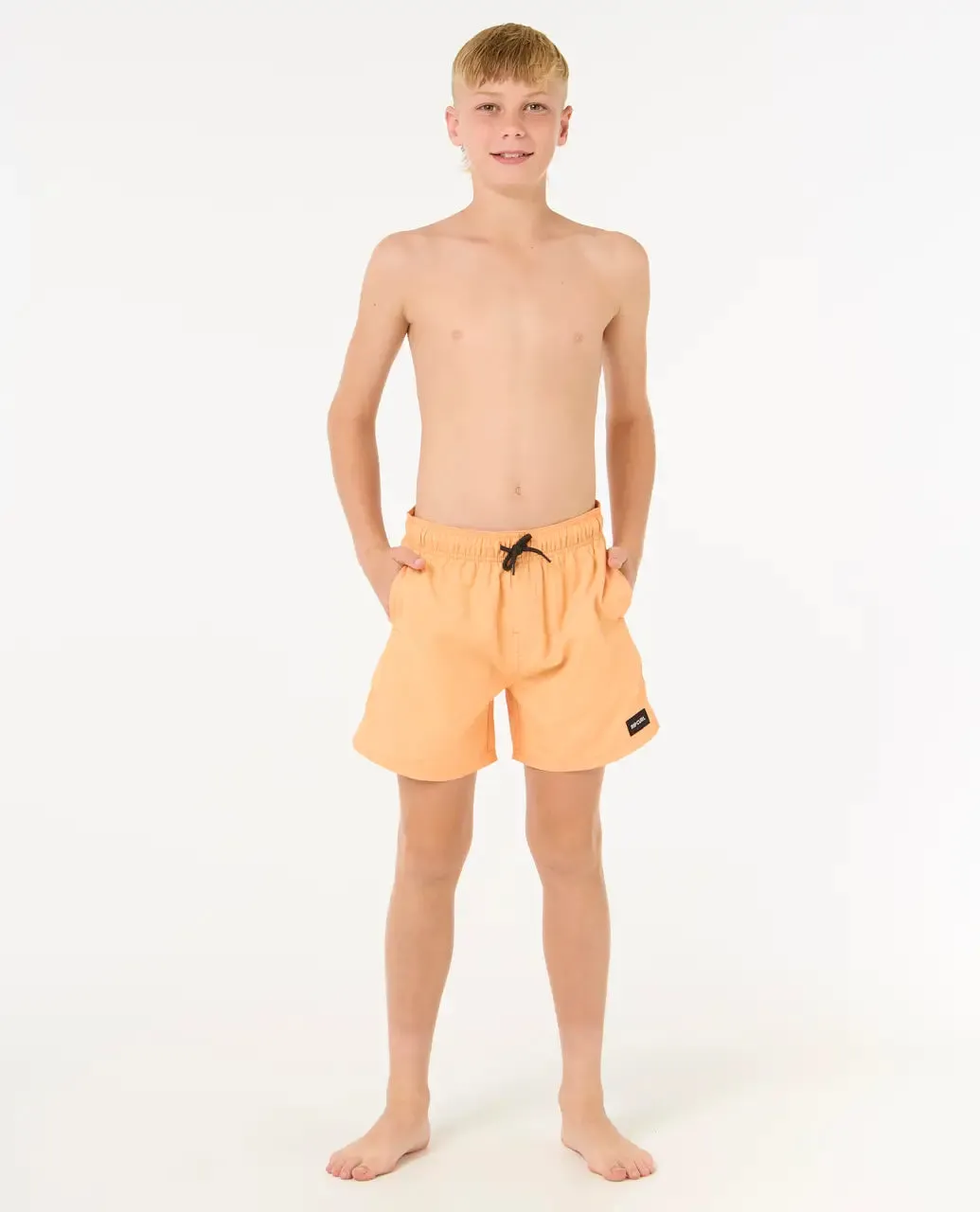 Rip Curl Clothing Boys Offset Volley Shorts in Mandarin Zest