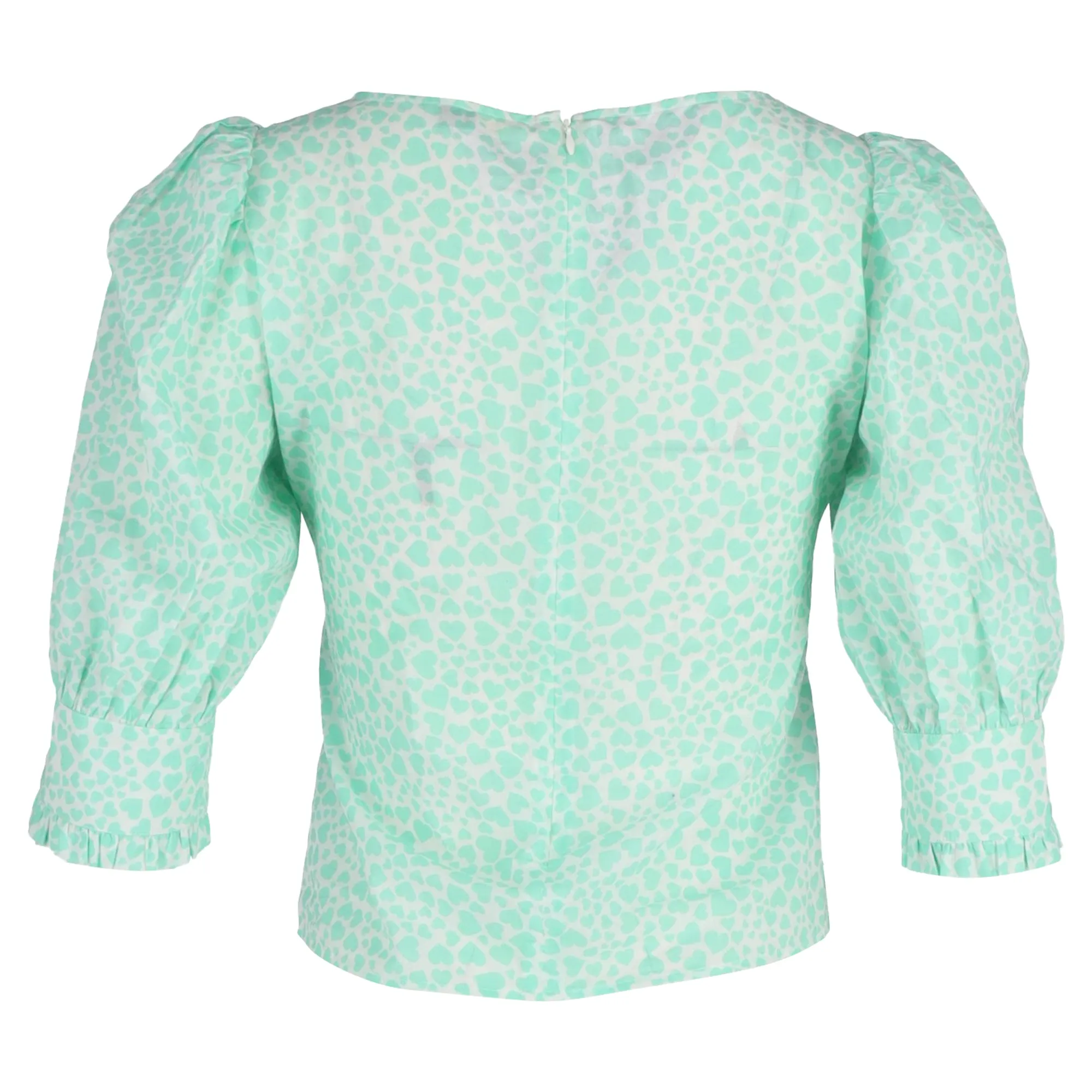 Rixo Emily Scoop Neck Top in Turquoise Cotton