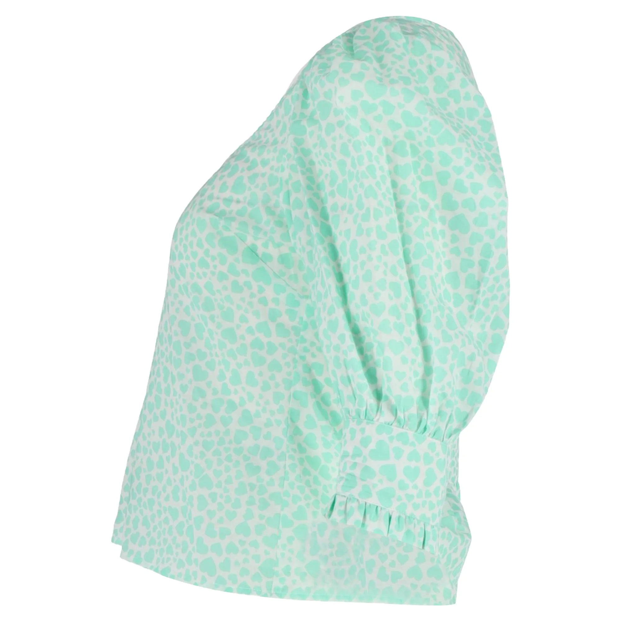 Rixo Emily Scoop Neck Top in Turquoise Cotton