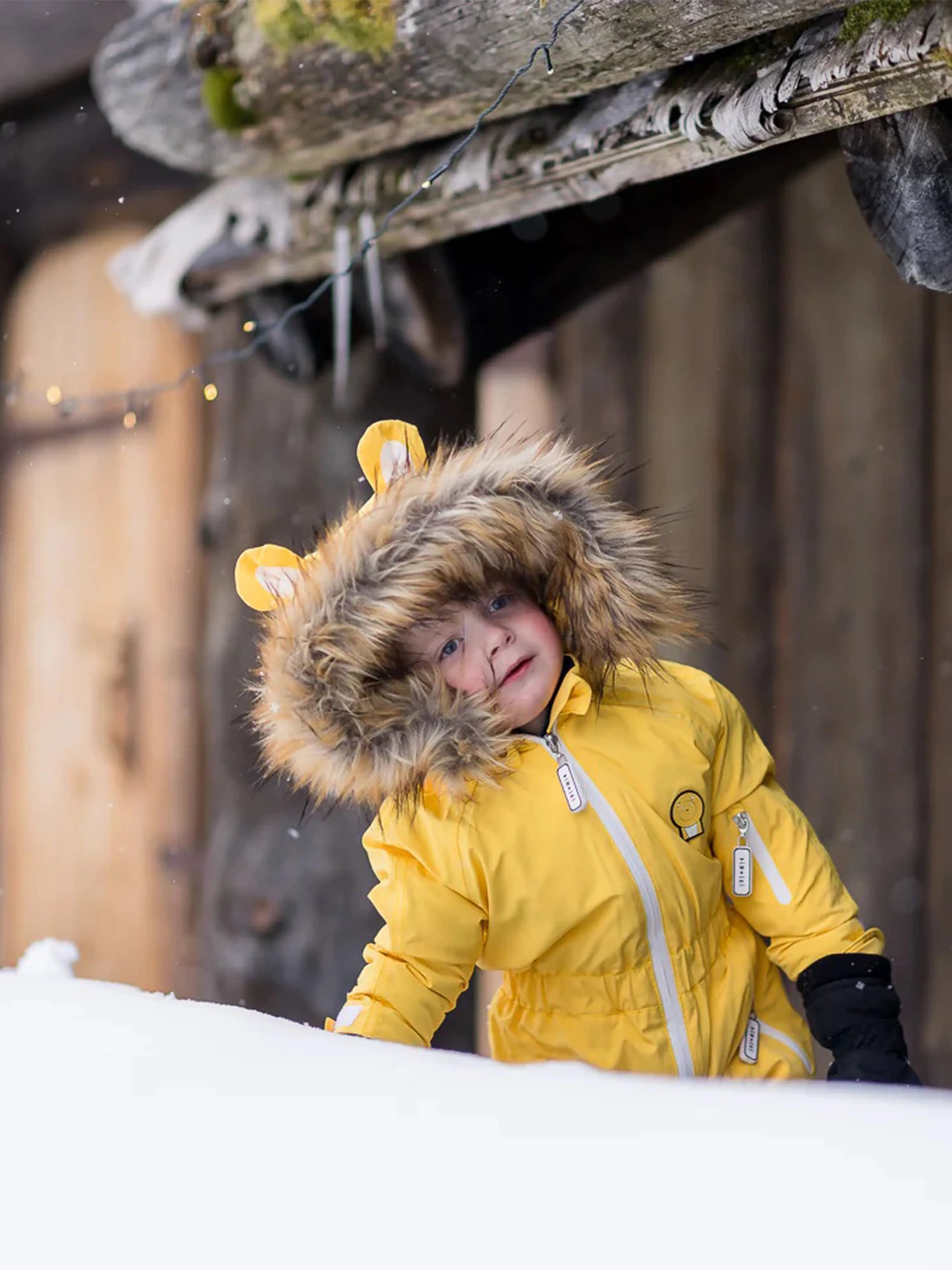 Roarsome Kids Cub The Lion Snowsuit in Yellow
