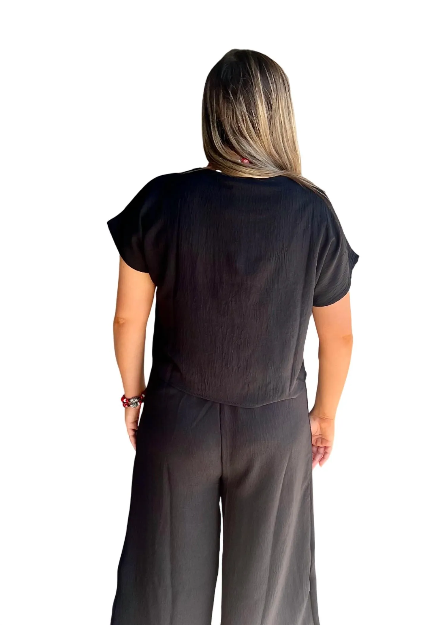 Round Neck Top In Black