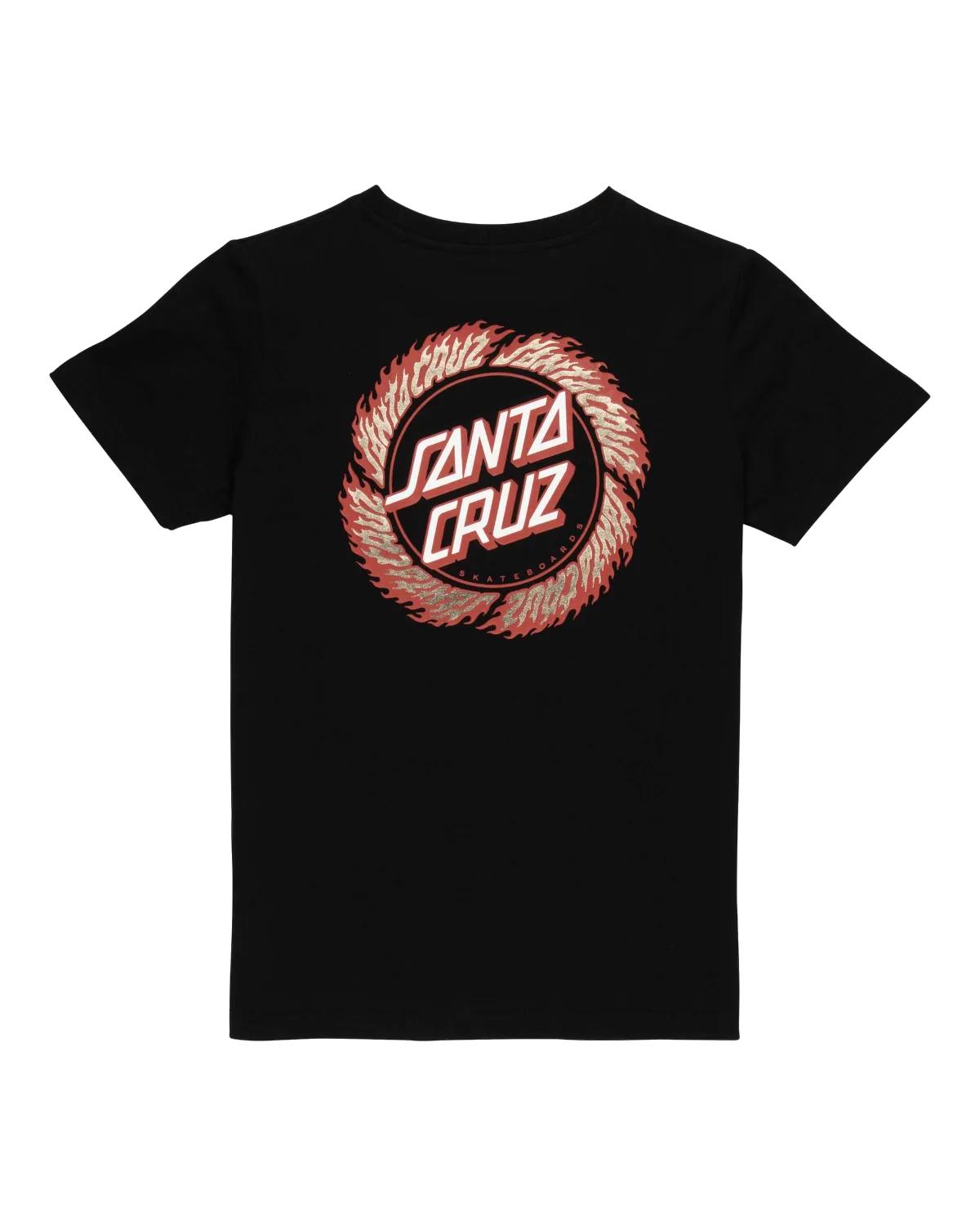 Santa Cruz Boys Flame Ringed T-Shirt in Black