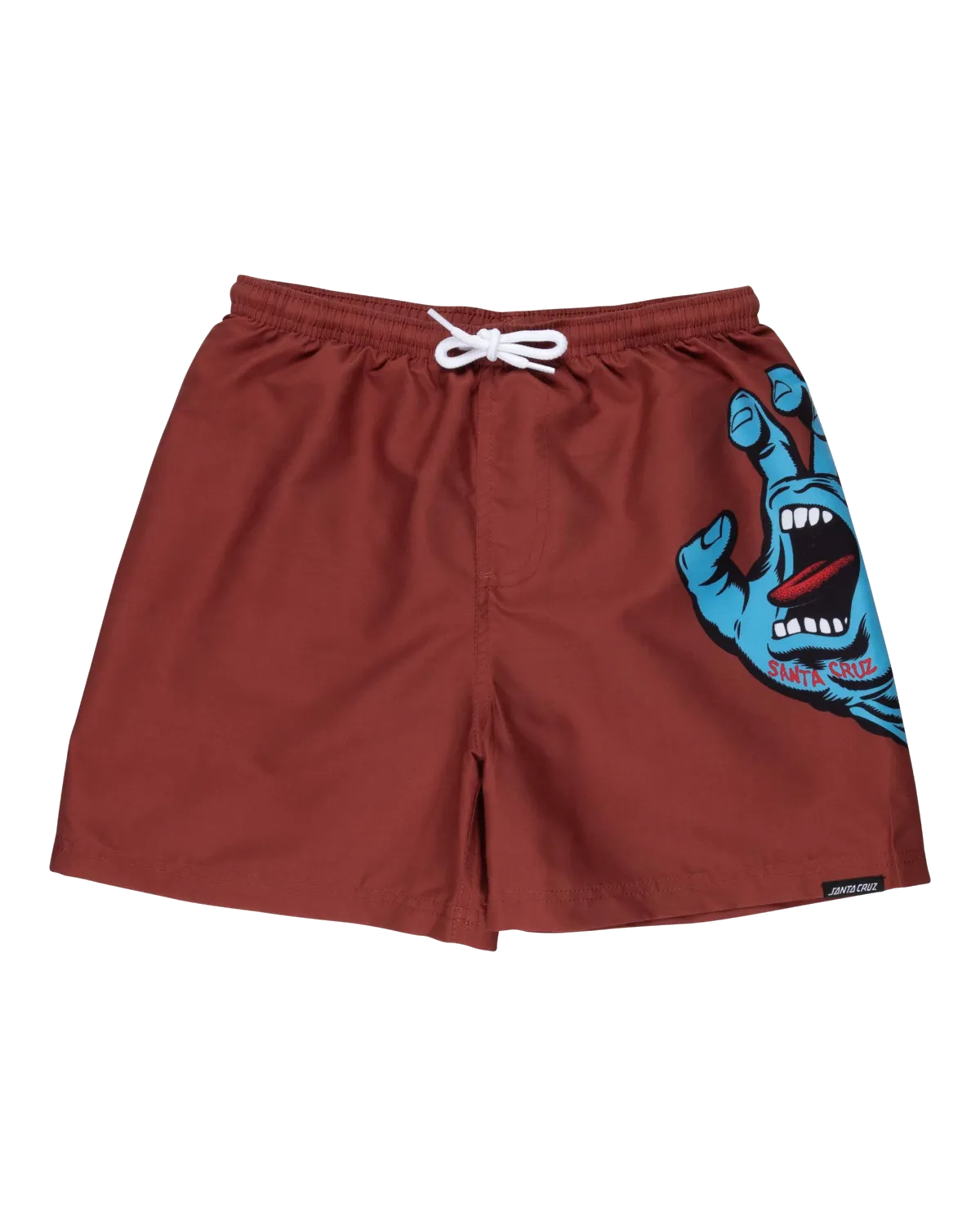 Santa Cruz Boys Screaming Hand Swimshorts in Dark Rust