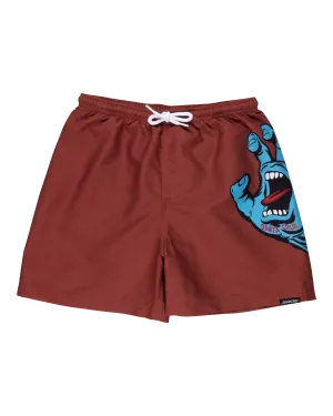 Santa Cruz Boys Screaming Hand Swimshorts in Dark Rust