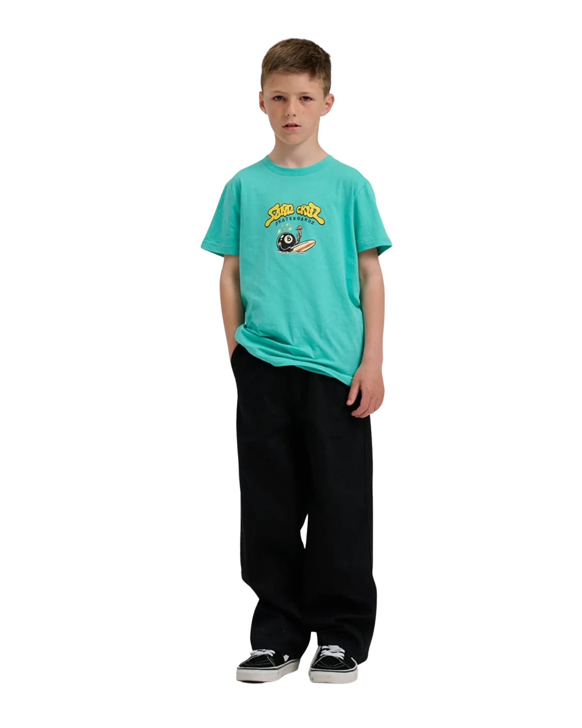 Santa Cruz Boys Winkowski 8Baller T-Shirt in Pool Blue