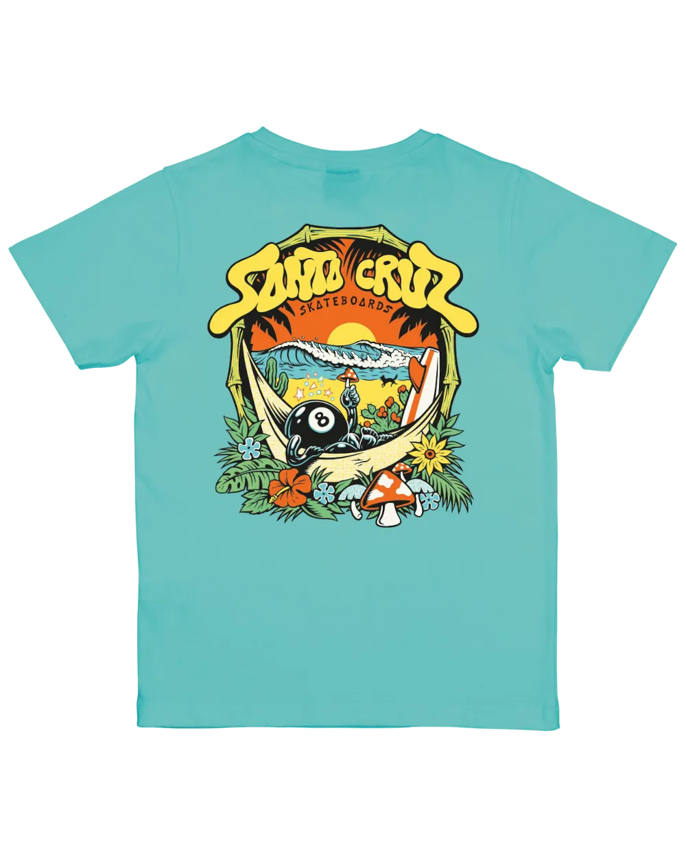 Santa Cruz Boys Winkowski 8Baller T-Shirt in Pool Blue
