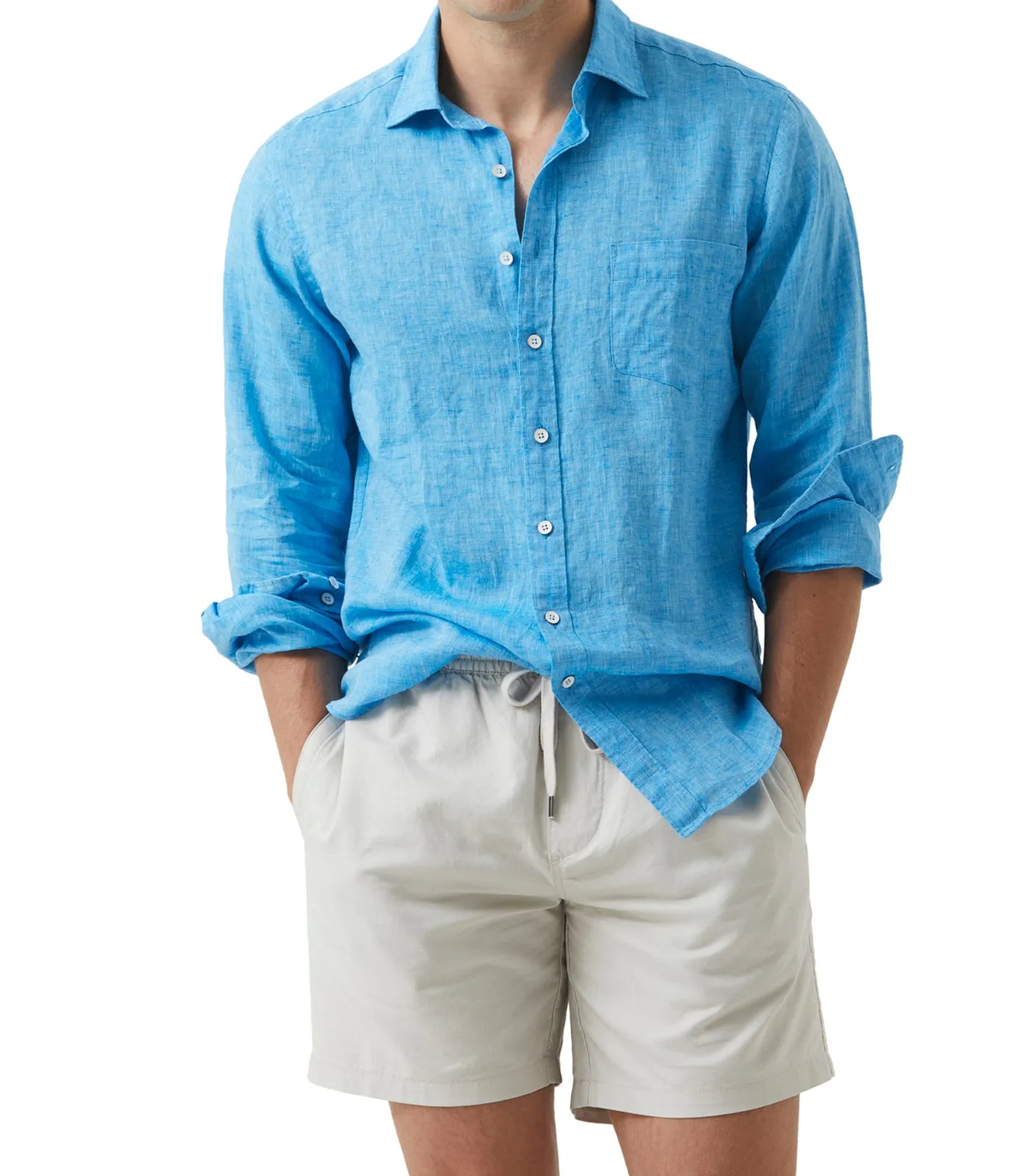 Seaford Sports Fit Long Sleeve Linen Shirt