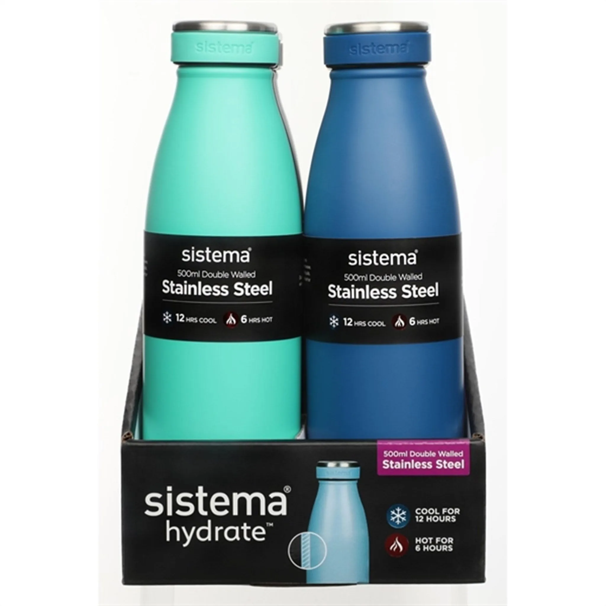 Sistema Stainless Steel Drink Bottle 500 ml Minty Teal Babykids_Sistema