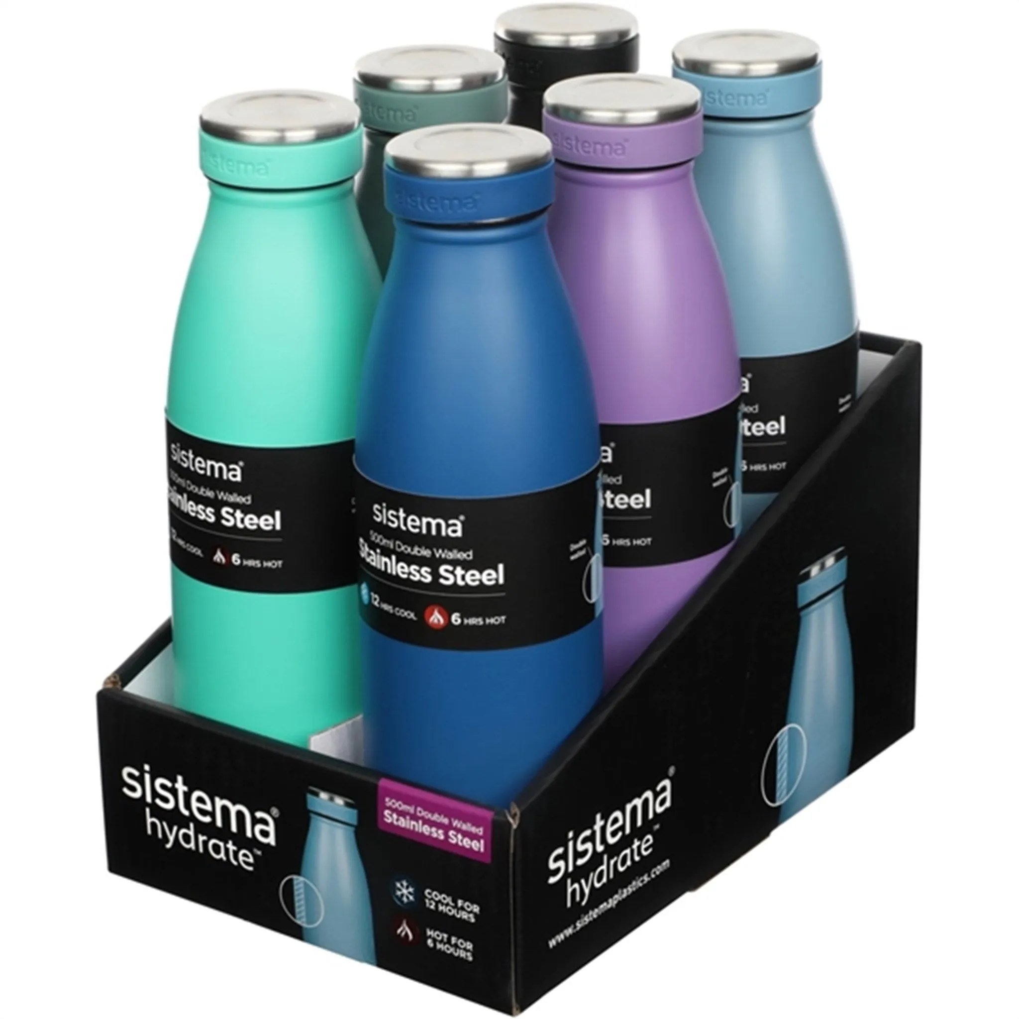 Sistema Stainless Steel Drink Bottle 500 ml Minty Teal Babykids_Sistema