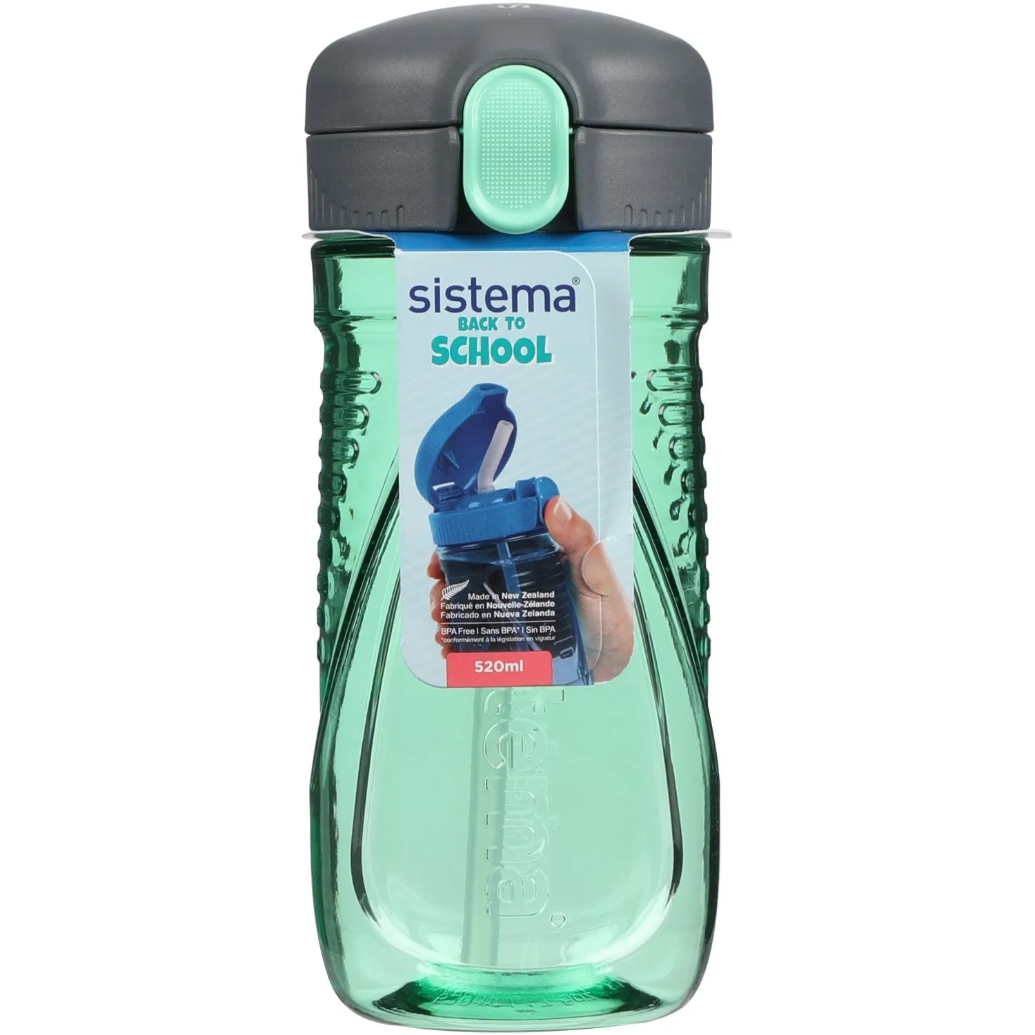 Sistema Tritan Quick Flip Water Bottle 520 Ml Apple Mint Green Babykids_Sistema