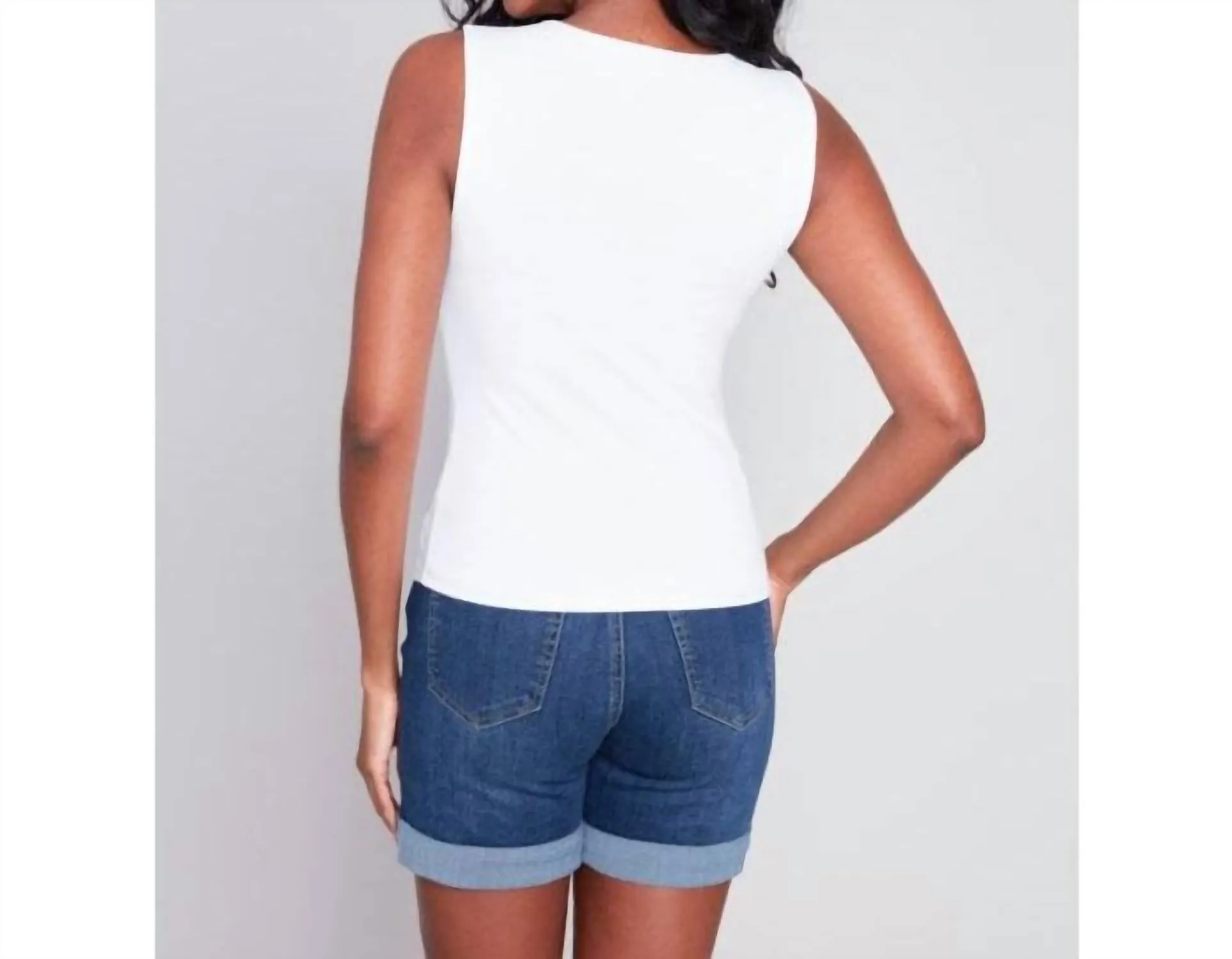 Sleeveless Top In White