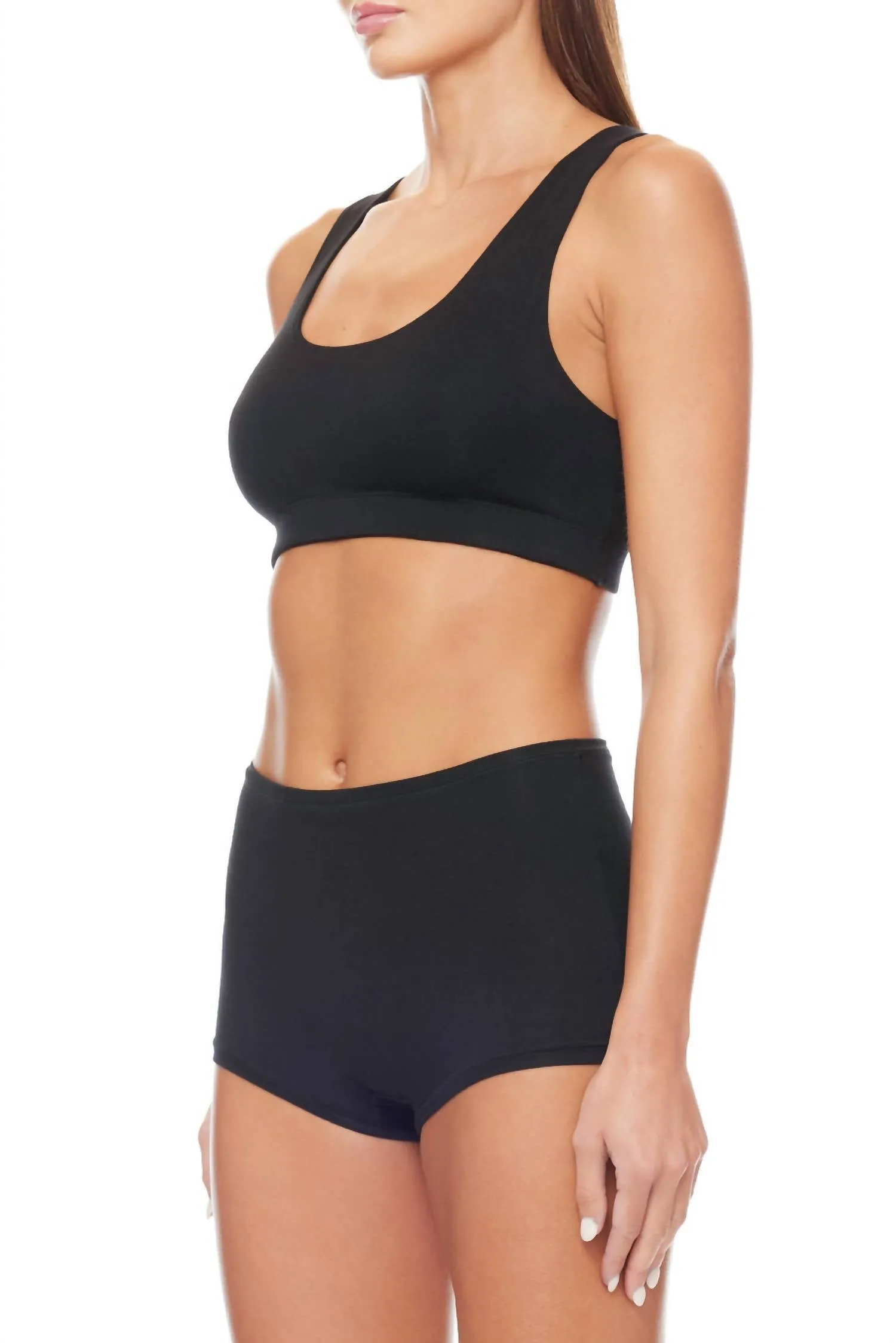 Soft Jersey Sports Bra In Black