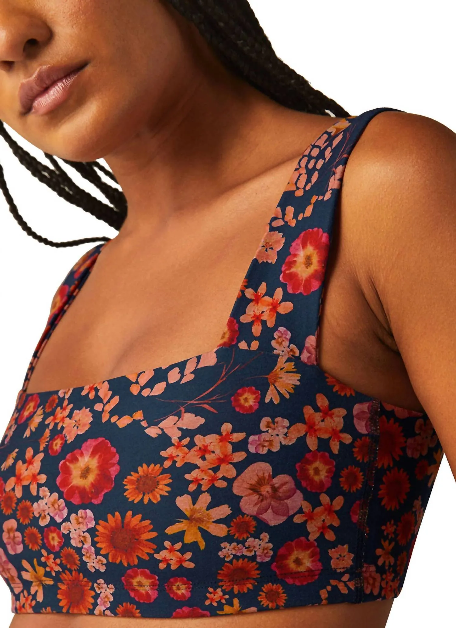 Softmark Square Sports Bra In Retro Press Floral
