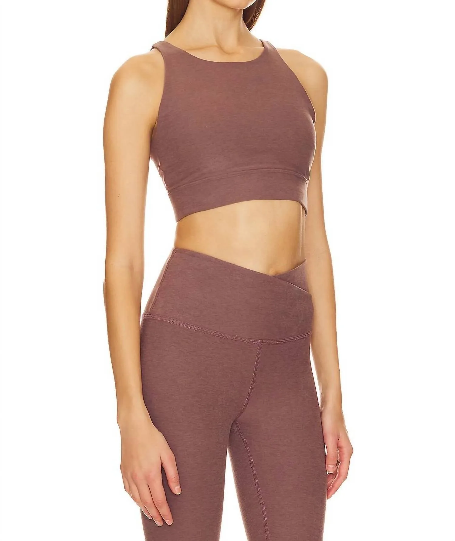 Spacedye Enlighten Long Line Bra In Truffle Heather