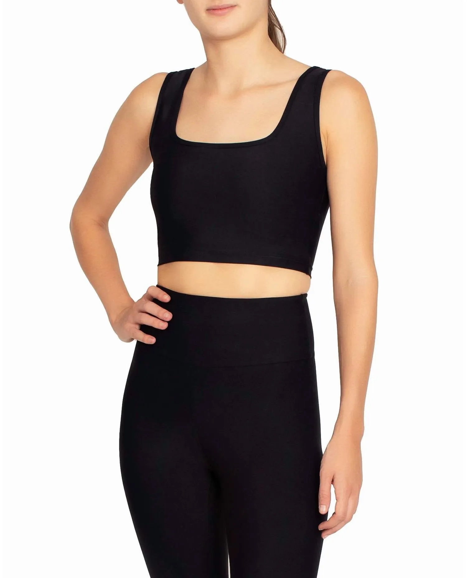 Sports Bra Top In Jet Black