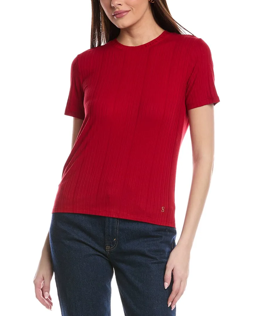 St. John Sleek Rib Jersey Knit Top