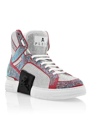 Suede Money KICK$ Hi-Top Sneakers Crystal