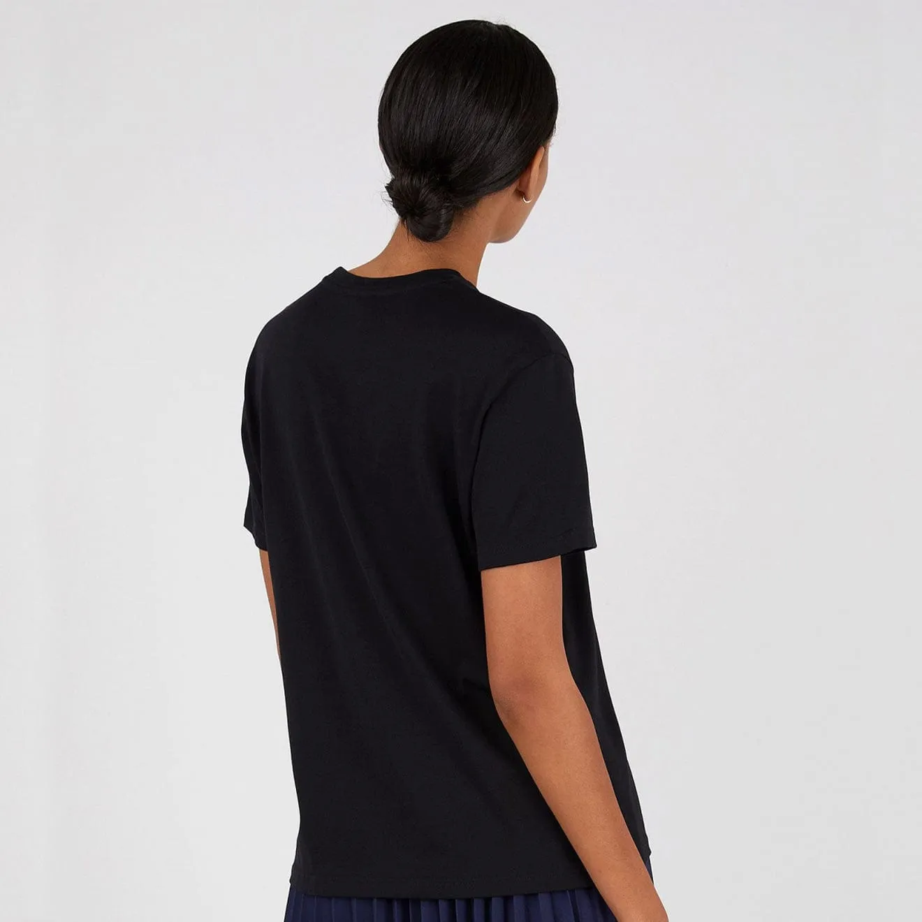 Sunspel Womens Boy Fit Crew Neck T-Shirt Black