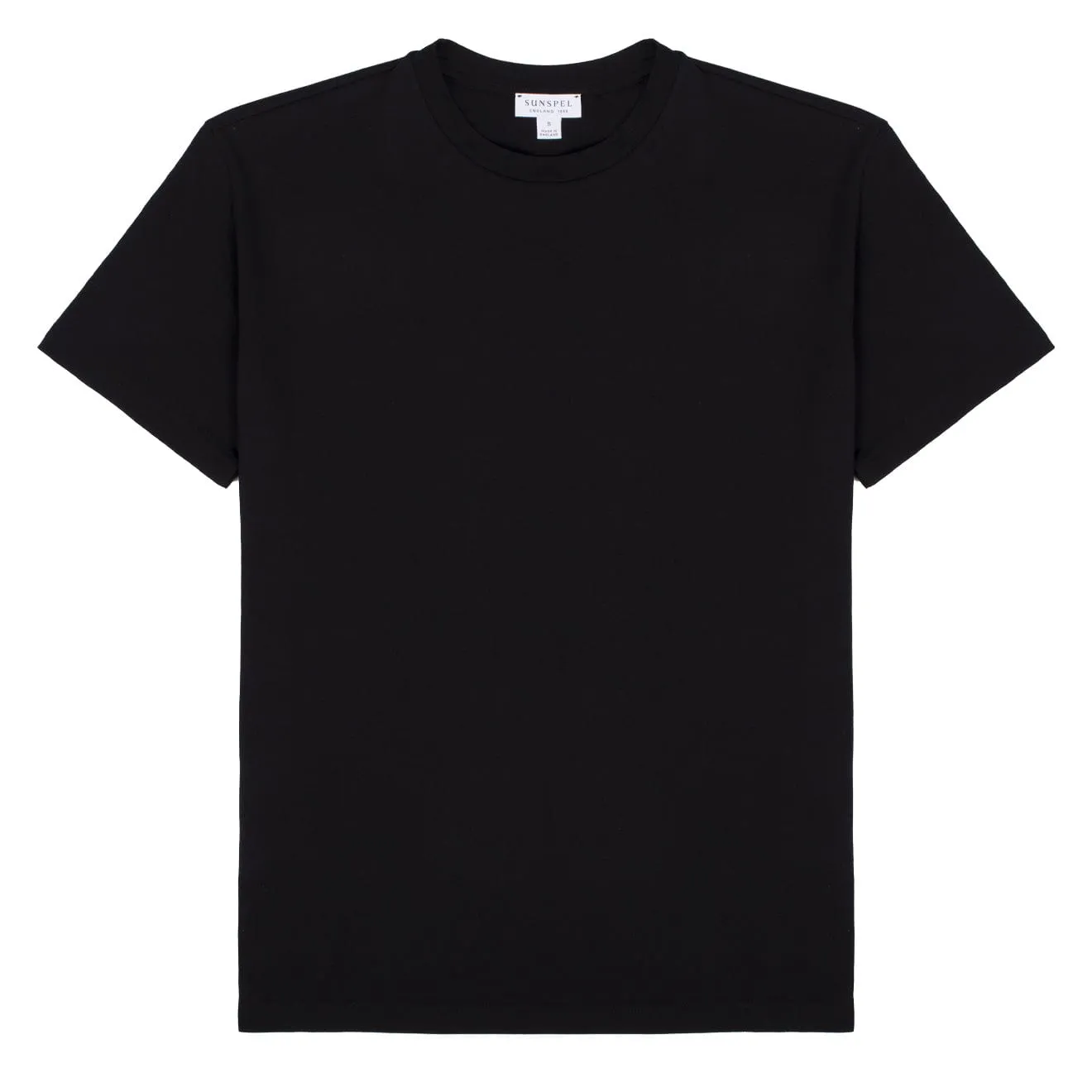 Sunspel Womens Boy Fit Crew Neck T-Shirt Black