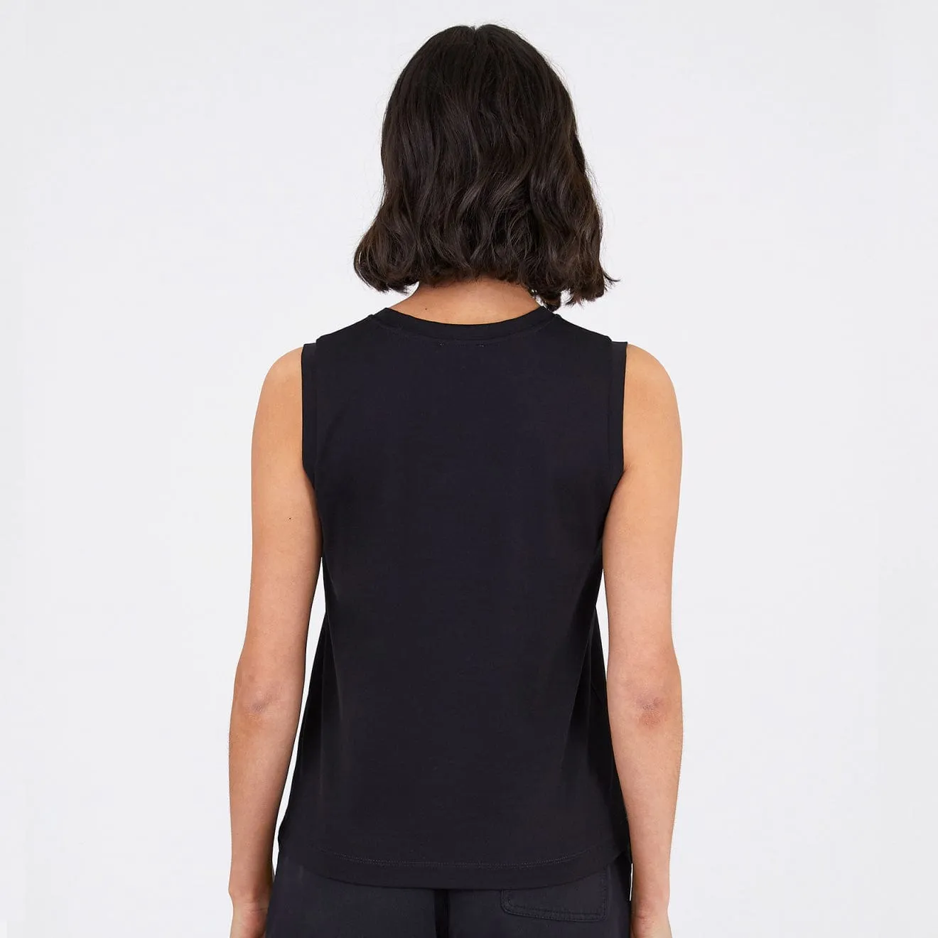 Sunspel Womens Boy Fit Tank T-Shirt Black